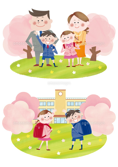 桜咲く校舎とランドセルを背負い手を振る小学一年生 の写真素材 イラスト素材 アマナイメージズ 桜咲く校舎とランドセルを背負い手を振る小学一年生 の写真素材 イラスト素材 アマナイメージズ