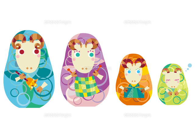 羊の家族のマトリョーシカ の写真素材 イラスト素材 アマナイメージズ 羊の家族のマトリョーシカ の写真素材 イラスト素材 アマナイメージズ