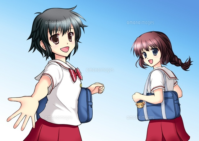 通学中の女子学生2人組 夏服 の写真素材 イラスト素材 アマナイメージズ 通学中の女子学生2人組 夏服 の写真素材 イラスト素材 アマナイメージズ