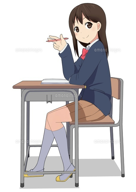 ノートをとる女子生徒 の写真素材 イラスト素材 アマナイメージズ