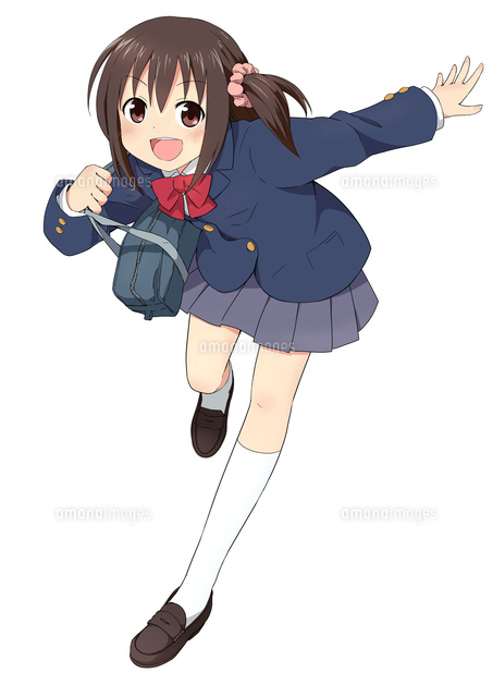 通学中の制服の女の子 の写真素材 イラスト素材 アマナイメージズ