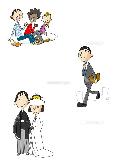 男性の一生 大学から就職から結婚 の写真素材 イラスト素材 アマナイメージズ