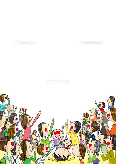 見上げる人々 の写真素材 イラスト素材 アマナイメージズ