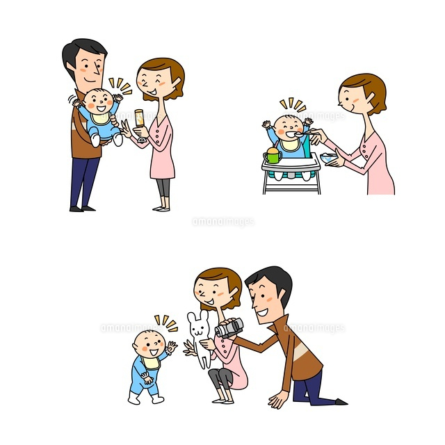 赤ちゃんの健康と成長 食事 歩く の写真素材 イラスト素材 アマナイメージズ