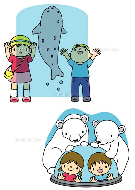 全身 動物園のイラスト素材 アマナイメージズ
