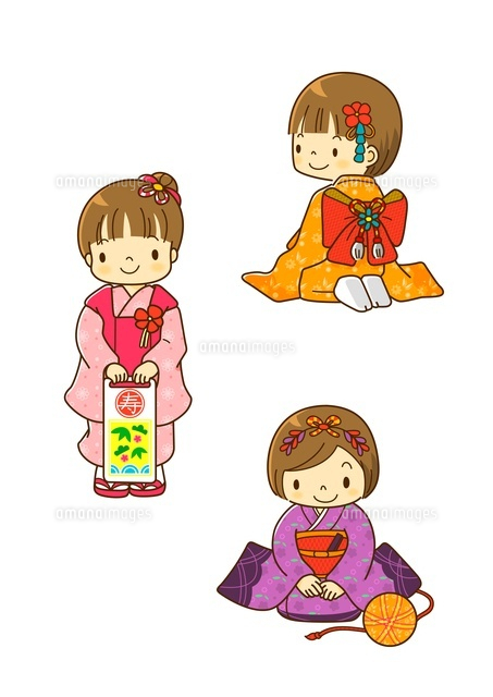 七五三の着物を着た女の子 の写真素材 イラスト素材 アマナイメージズ