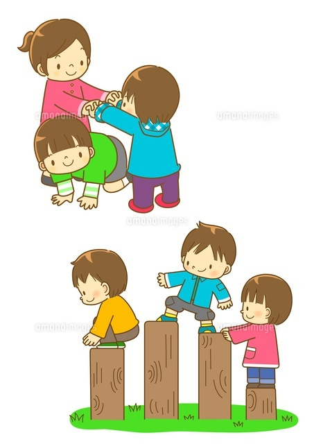 元気に遊ぶ幼稚園児たち の写真素材 イラスト素材 アマナイメージズ