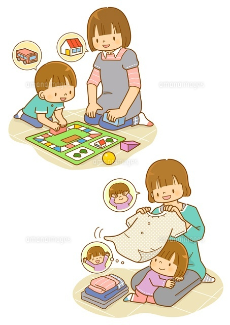 お母さんと遊ぶ子供 の写真素材 イラスト素材 アマナイメージズ