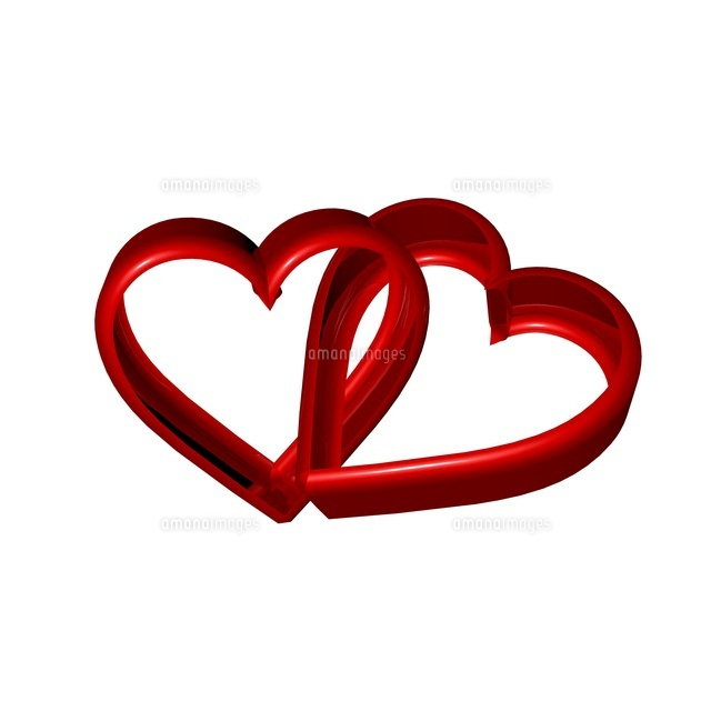 ハートのリボンが重なる[10480000277]の写真・イラスト素材｜アマナ