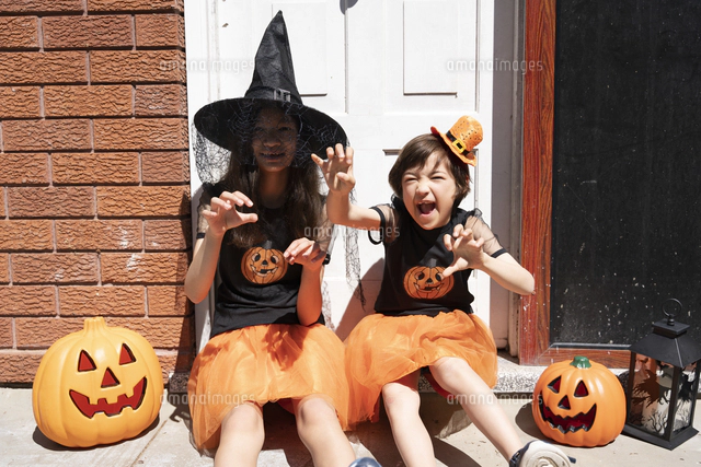 ハロウィンのパーティ用のみかんで作ったかぼちゃ[10568012325]の写真