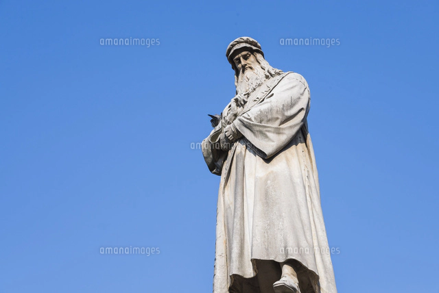 スカラ広場のレオナルド・ダ・ヴィンチ像[10573002634]の写真