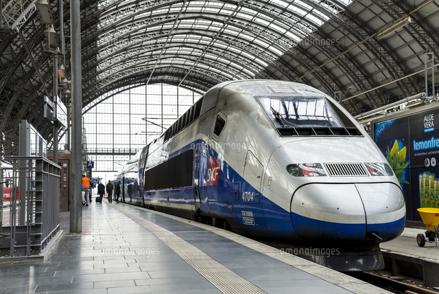 フランクフルト中央駅に停車中のフランスの高速列車tgv の写真素材 イラスト素材 アマナイメージズ