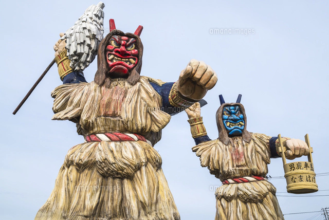 男鹿半島入道崎に立つなまはげ像[10573006010]の写真・イラスト素材