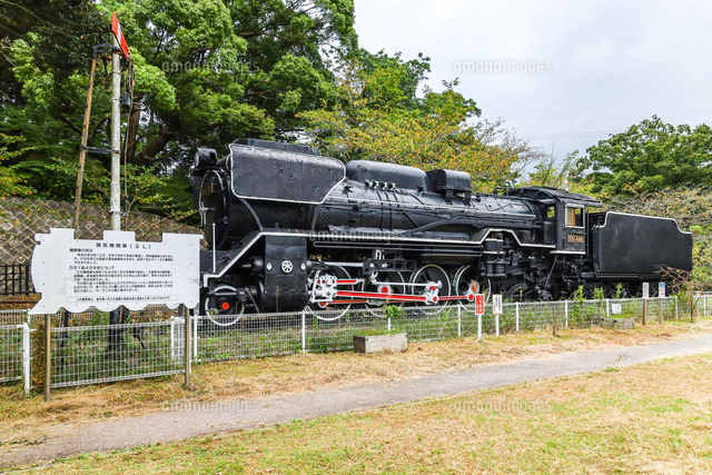 津偕楽公園に屋外展示されたD51蒸気機関車[10573008140]の写真