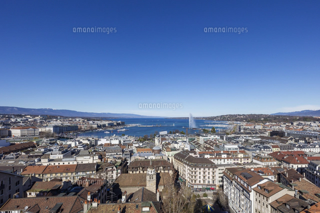 スイス、ジュネーブのパノラマ風景[10575002926]の写真・イラスト素材