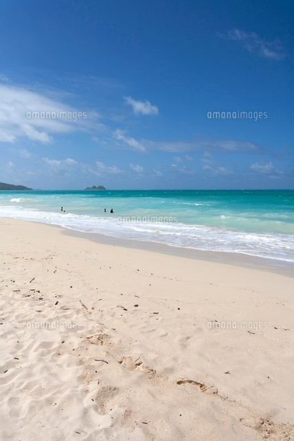 ハワイ州オアフ島 ワイマナロ ビーチの砂浜 の写真素材 イラスト素材 アマナイメージズ
