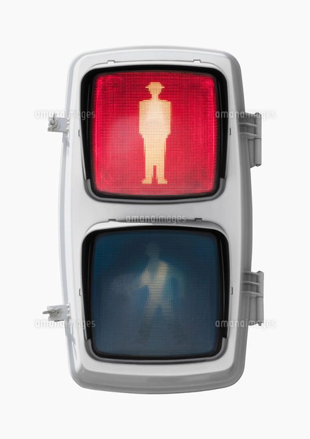 歩行者用信号機 青信号[10610002001]の写真・イラスト素材｜アマナ