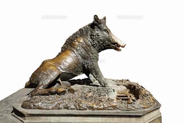 ブロンズ製 イノシシ像 ポルチェッリーノ(子豚ちゃんという愛称のブロンズのイノシシ像