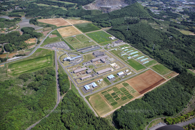 茨城県畜産センターの航空写真 の写真素材 イラスト素材 アマナイメージズ