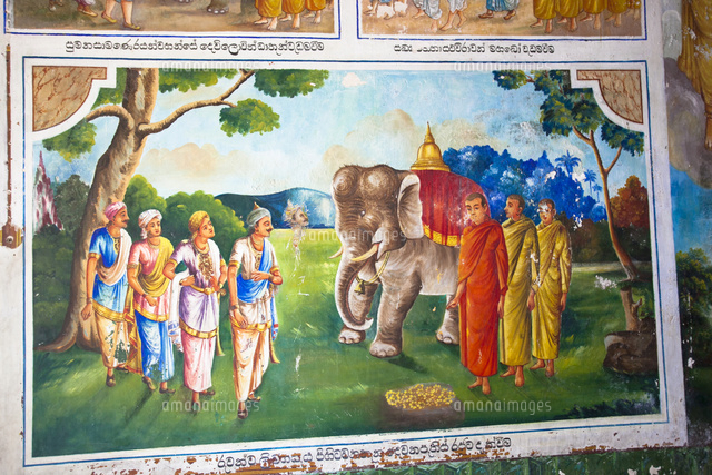 像が居る絵の壁画 の写真素材 イラスト素材 アマナイメージズ