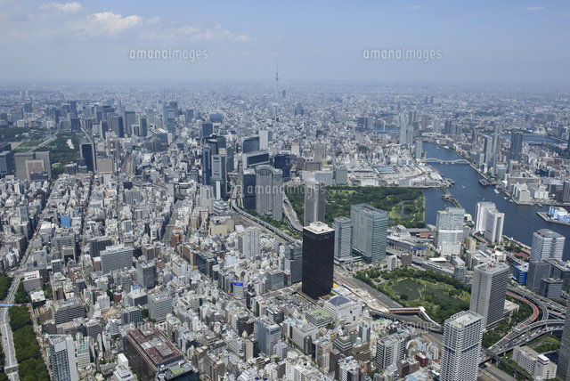 大門駅空撮 南東側より新橋 都心 スカイツリー方面へ の写真素材 イラスト素材 アマナイメージズ