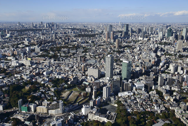 白金高輪駅空撮 南東側より六本木・副都心を望む[10684005338]の