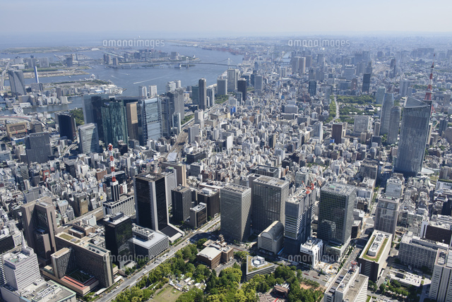 内幸町駅空撮 北側より汐留 お台場方面へ の写真素材 イラスト素材 アマナイメージズ