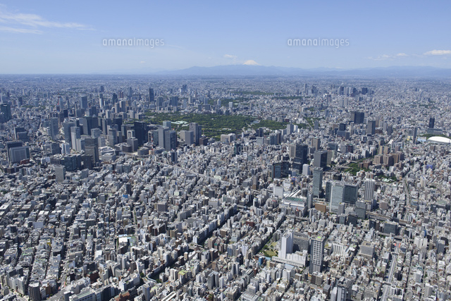 秋葉原駅空撮 北東側より東京駅 新宿 富士山方面へ の写真素材 イラスト素材 アマナイメージズ