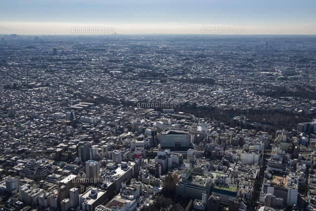吉祥寺駅周辺空撮[10684010210]の写真・イラスト素材｜アマナイメージズ
