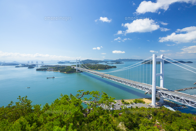 鷲羽山より瀬戸大橋 の写真素材 イラスト素材 アマナイメージズ