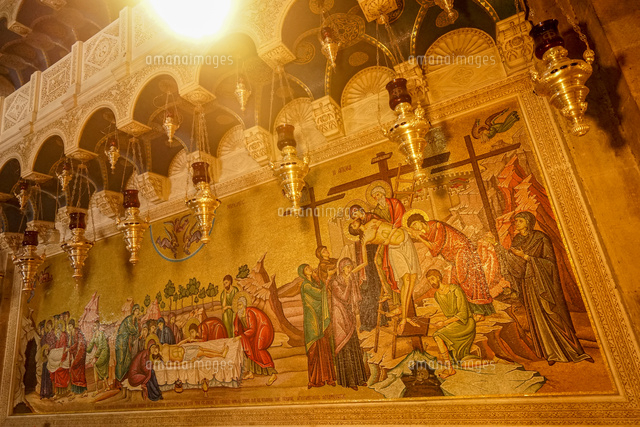 イスラエル,エルサレムの聖墳墓教会の滅後の絵画[10692000322]の写真