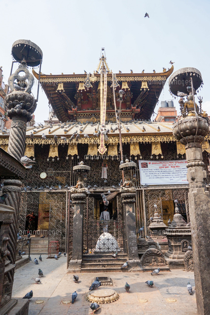 ネパール カトマンズのタメル地区の寺院 の写真素材 イラスト素材 アマナイメージズ