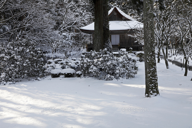 1月冬 雪の大原三千院 京都の雪景色[10738000200]の写真・イラスト素材
