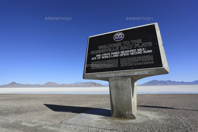 ボンネビル ソルトフラッツ州立公園標識 の写真素材 イラスト素材 アマナイメージズ