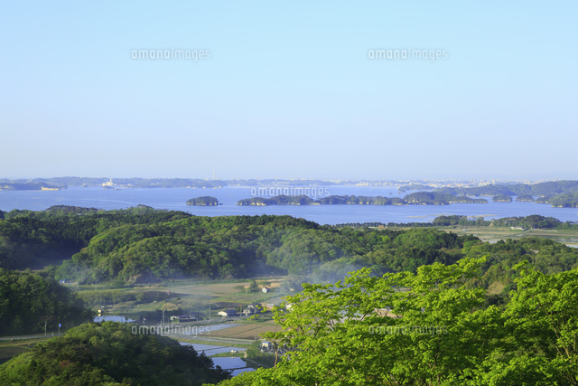 松島四大観 富山から望む松島湾 の写真素材 イラスト素材 アマナイメージズ