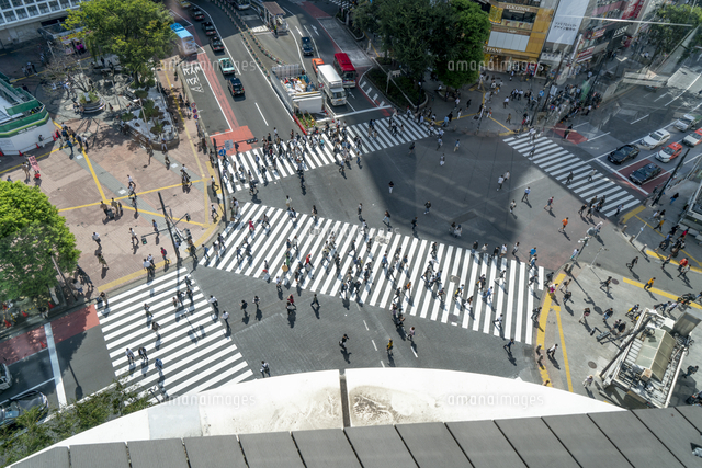 渋谷のスクランブル交差点 の写真素材 イラスト素材 アマナイメージズ