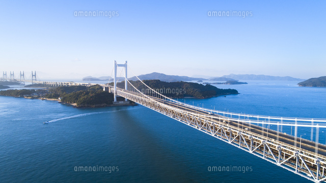 上空から眺める瀬戸大橋 の写真素材 イラスト素材 アマナイメージズ