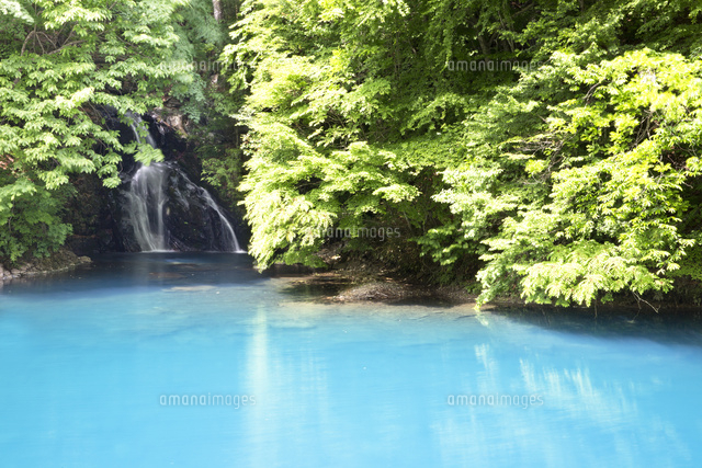 四万川に流れる桃太郎の滝 の写真素材 イラスト素材 アマナイメージズ