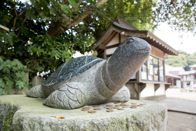 酒列磯前神社の亀石像[10790018442]の写真・イラスト素材｜アマナ