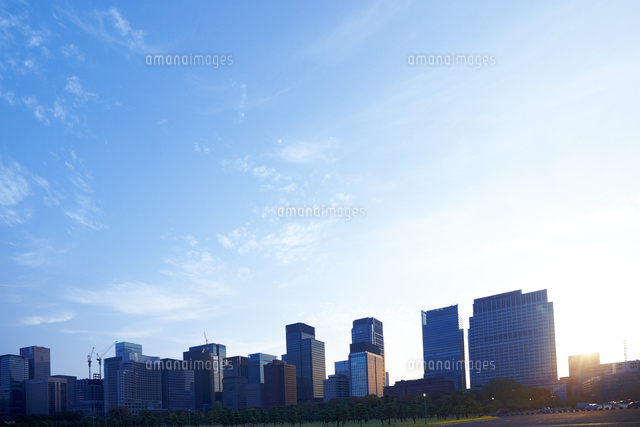 夜明けの丸の内ビル群 の写真素材 イラスト素材 アマナイメージズ