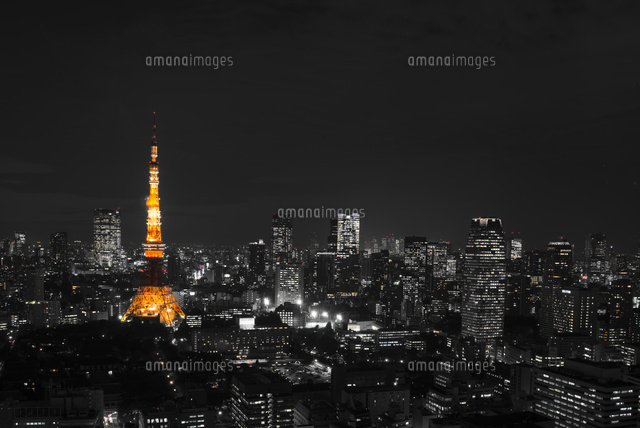 東京タワーのある夜景 の写真素材 イラスト素材 アマナイメージズ