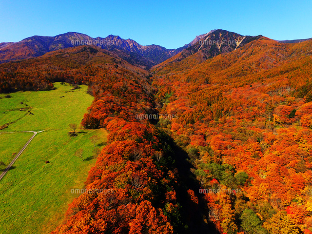 晩秋の八ヶ岳 八ヶ岳紅葉[10861000083]の写真・イラスト素材｜アマナイメージズ