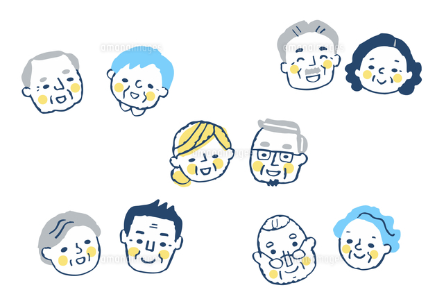 笑顔のシニアカップル 5組 の写真素材 イラスト素材 アマナイメージズ