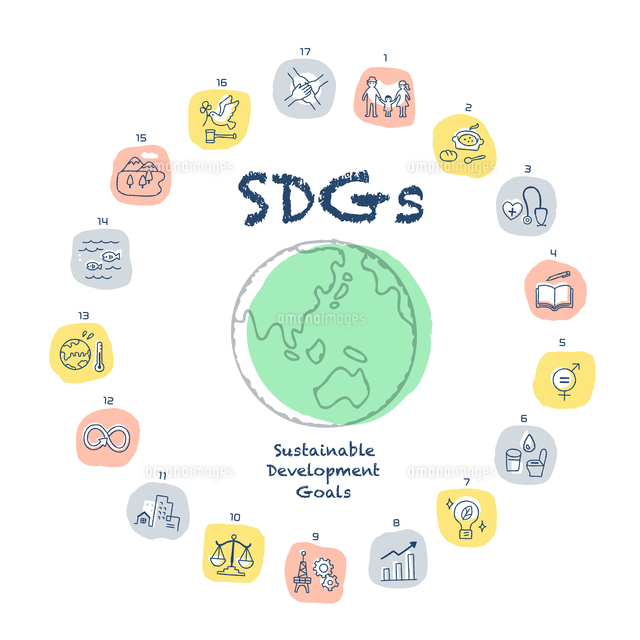 Sdgs 17の目標アイコンセット 地球 の写真素材 イラスト素材 アマナイメージズ