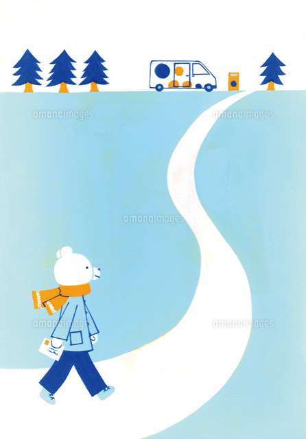 手紙を出しに の写真素材 イラスト素材 アマナイメージズ