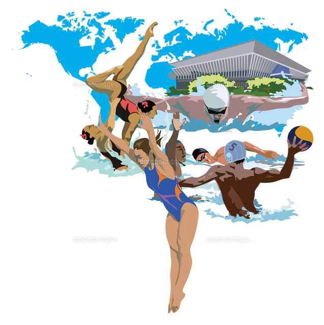 水泳のイラスト素材 アマナイメージズ