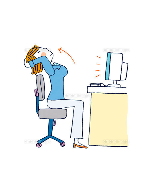 ストレッチする女性 イラスト の写真素材 イラスト素材 アマナイメージズ