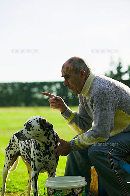 犬に話しかける白人中高年男性 の写真素材 イラスト素材 アマナイメージズ 犬に話しかける白人中高年男性 の写真素材 イラスト素材 アマナイメージズ