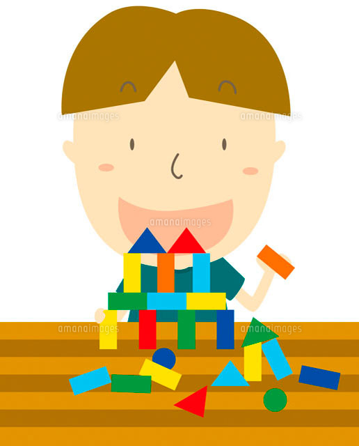 積み木 イラスト の写真素材 イラスト素材 アマナイメージズ