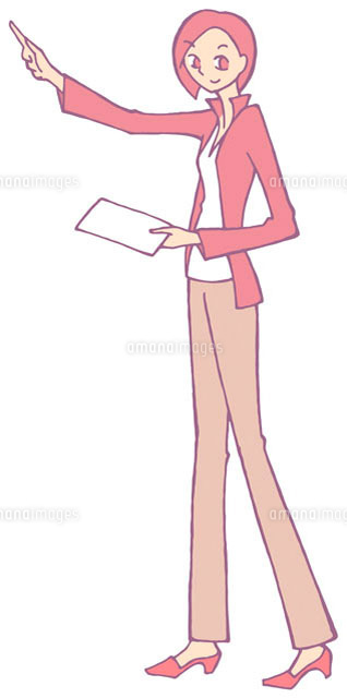 プレゼンする女性 イラスト の写真素材 イラスト素材 アマナイメージズ